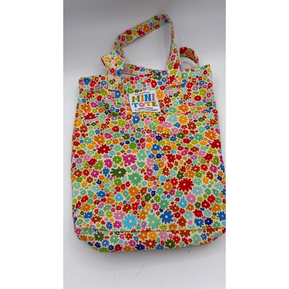 Big Bud Press Mini Tote Unisex Small Multicolor Floral Canvas Bag Handbag